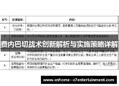 费内巴切战术创新解析与实施策略详解